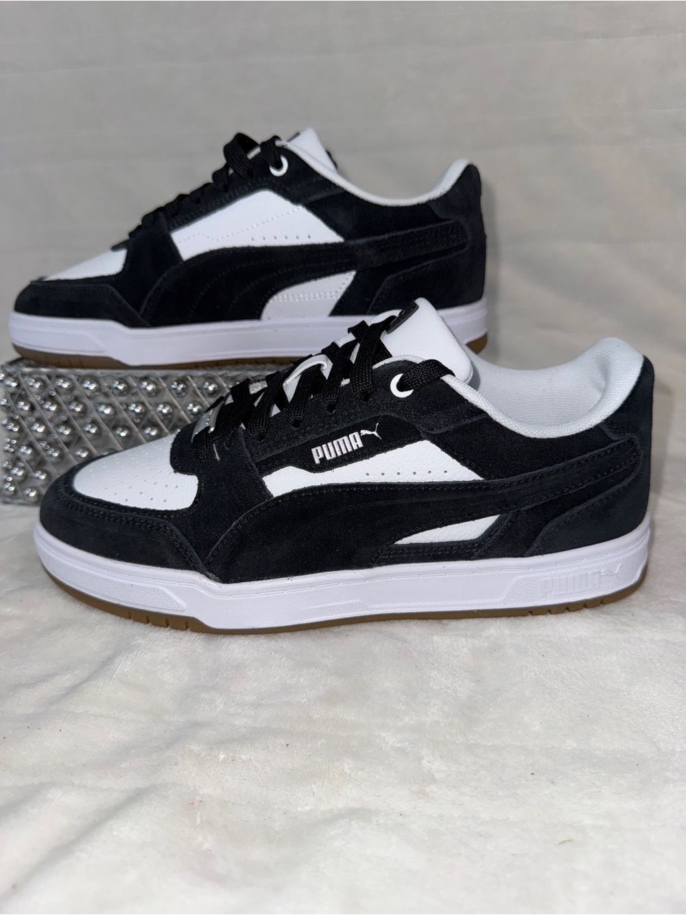 Puma Caven III Plus SD Black White Silver Men 8 Women 9.5 404491-01 🖤🤍